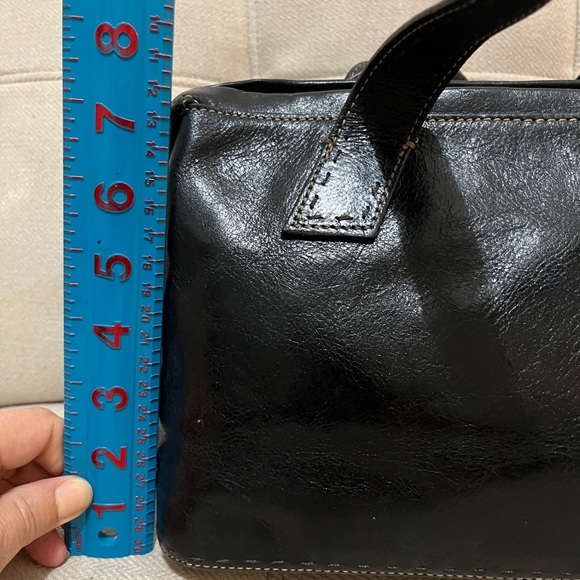 FOSSIL  Black Leather Satchel Handbag Purse - Picture 7 of 9